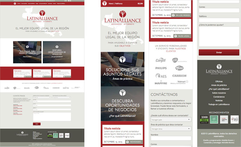 LatinAlliance homepage design